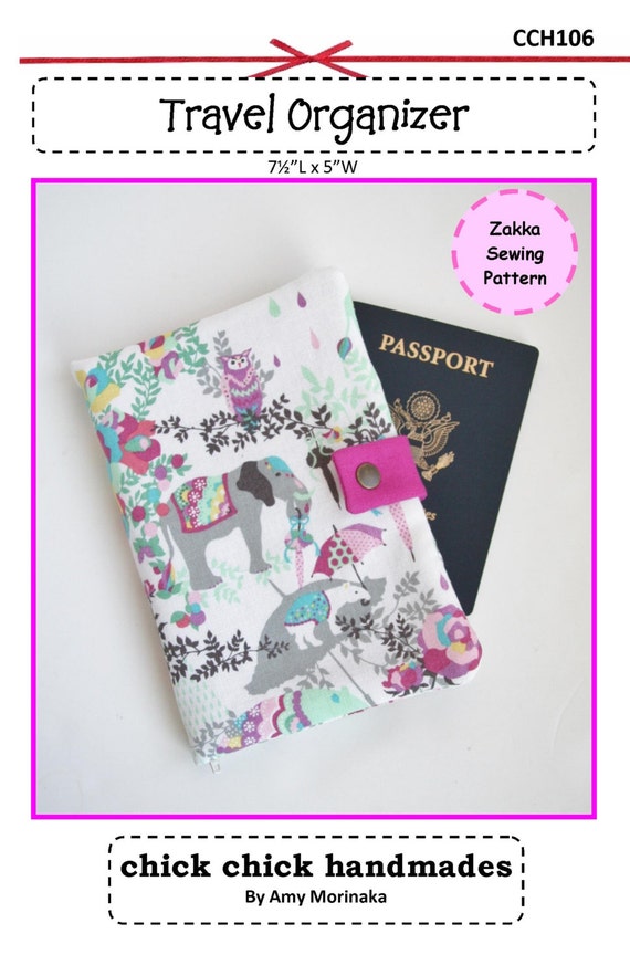 PDF Travel Organizer Sewing Pattern Zakka Instant