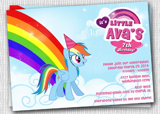 Rainbow Dash Invitations 5