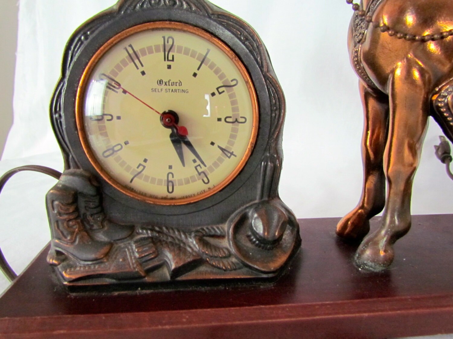 Vintage Western Copper Horse and Clock Rockabilly 50s Country