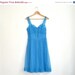 ON SALE 50% OFF Vintage Nightgown by Gotham Gold Stripe// Blue Vintage Night gown Cami Dress