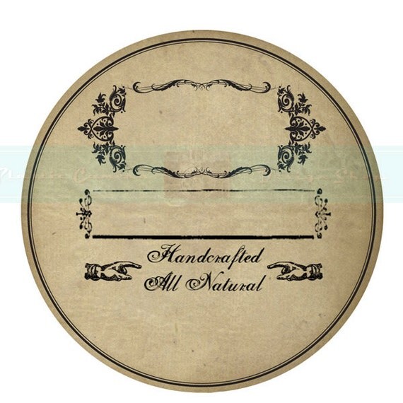 vintage style product label printable file instant