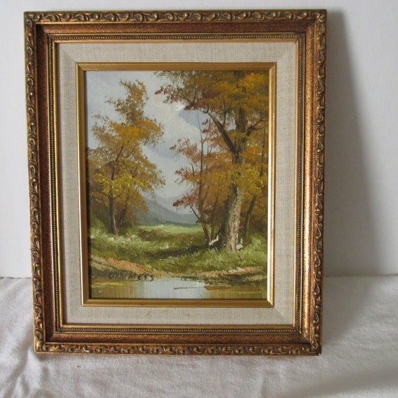 Items similar to Antique Signed C. Inness Autumn Landscape Toneislt ...