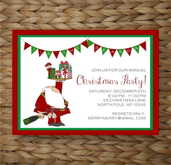 Items similar to Fun Christmas Party Invitation PRINTABLE Santa