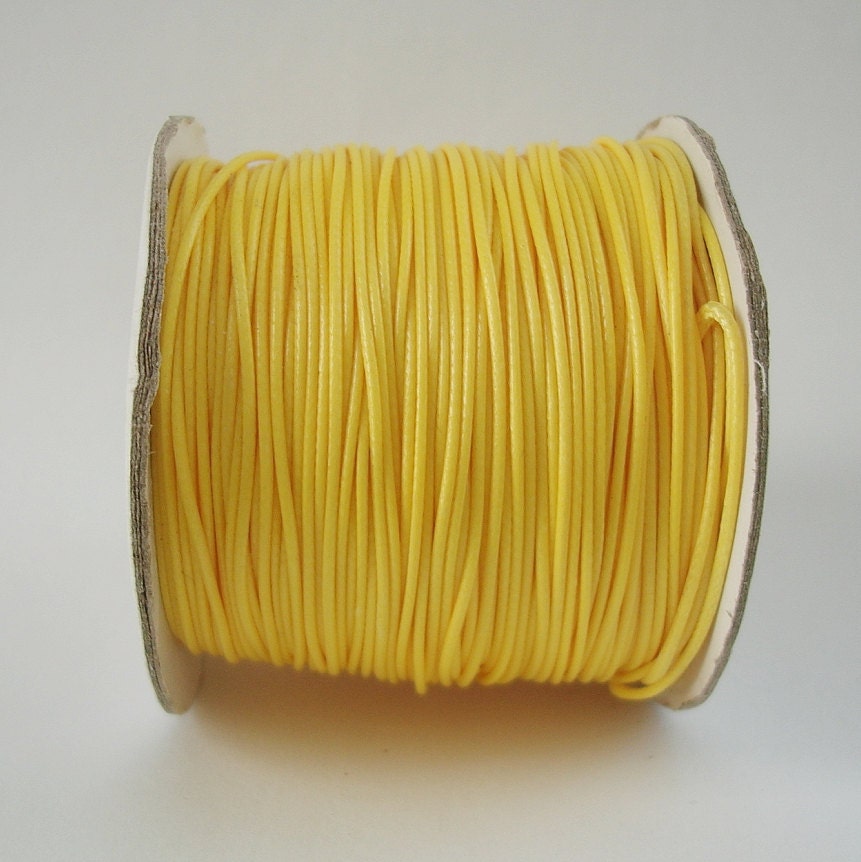 Wax Cord Korea Waxed Polyester Cords Yellow 1mm Stringing