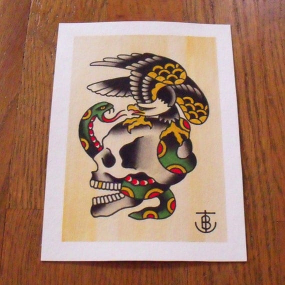 22 Traditional Tattoo Flash Skull Pics