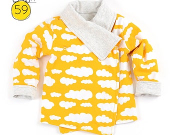 Reversible wrap cardigan sewing pattern // photo tutorial // instant download // Preemie-6T // #59