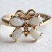 Vintage Butterfly Ring, Faux Opal And Gold Costume Ring, Gold Plate Ring, Ring Size 7