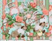 Hoppy Spring Easter Digital Scrapbooking kit, comes with 1 alpha, 40 papers and 174 elements Il_170x135