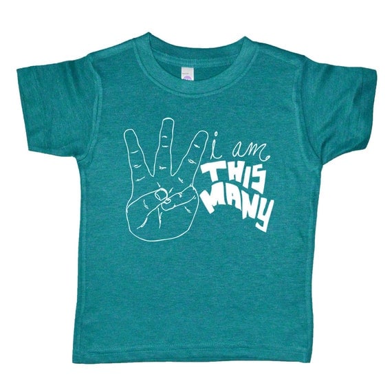 I Am This Many Kids Birthday Shirt One Two by VicariousClothing