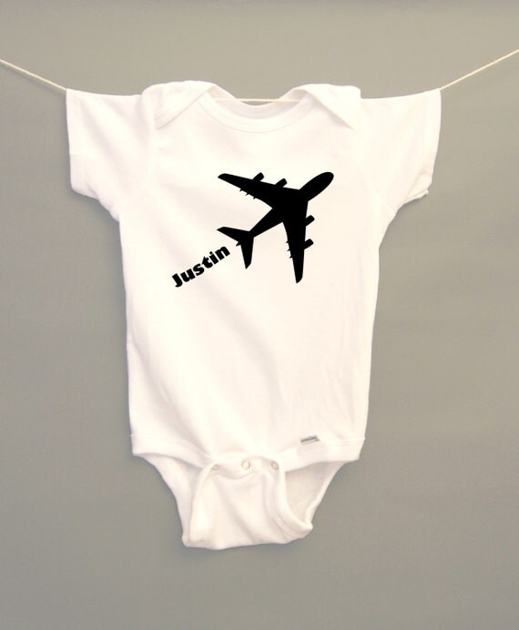 Items similar to Baby Airplane Onesie Personalized Bodysuit for Boy or Girl on Etsy