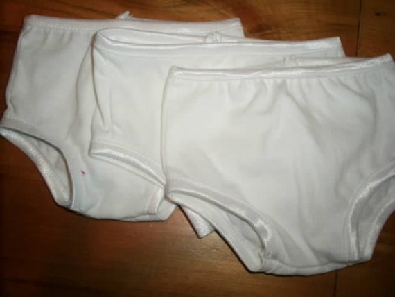 3 pair of white cotton knit panties for 18 inch american girl