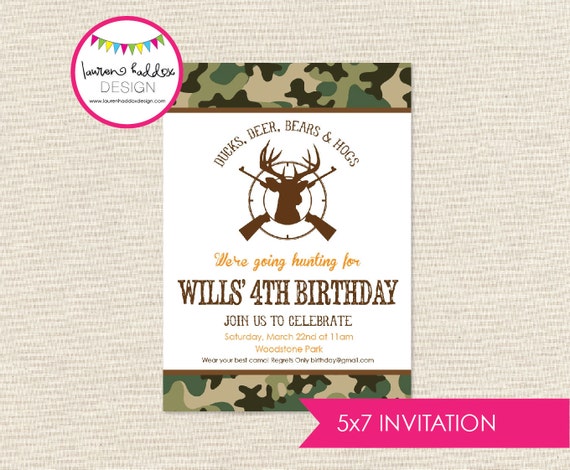 DIY, Deer Hunting Birthday INVITATION ONLY Il_570xn