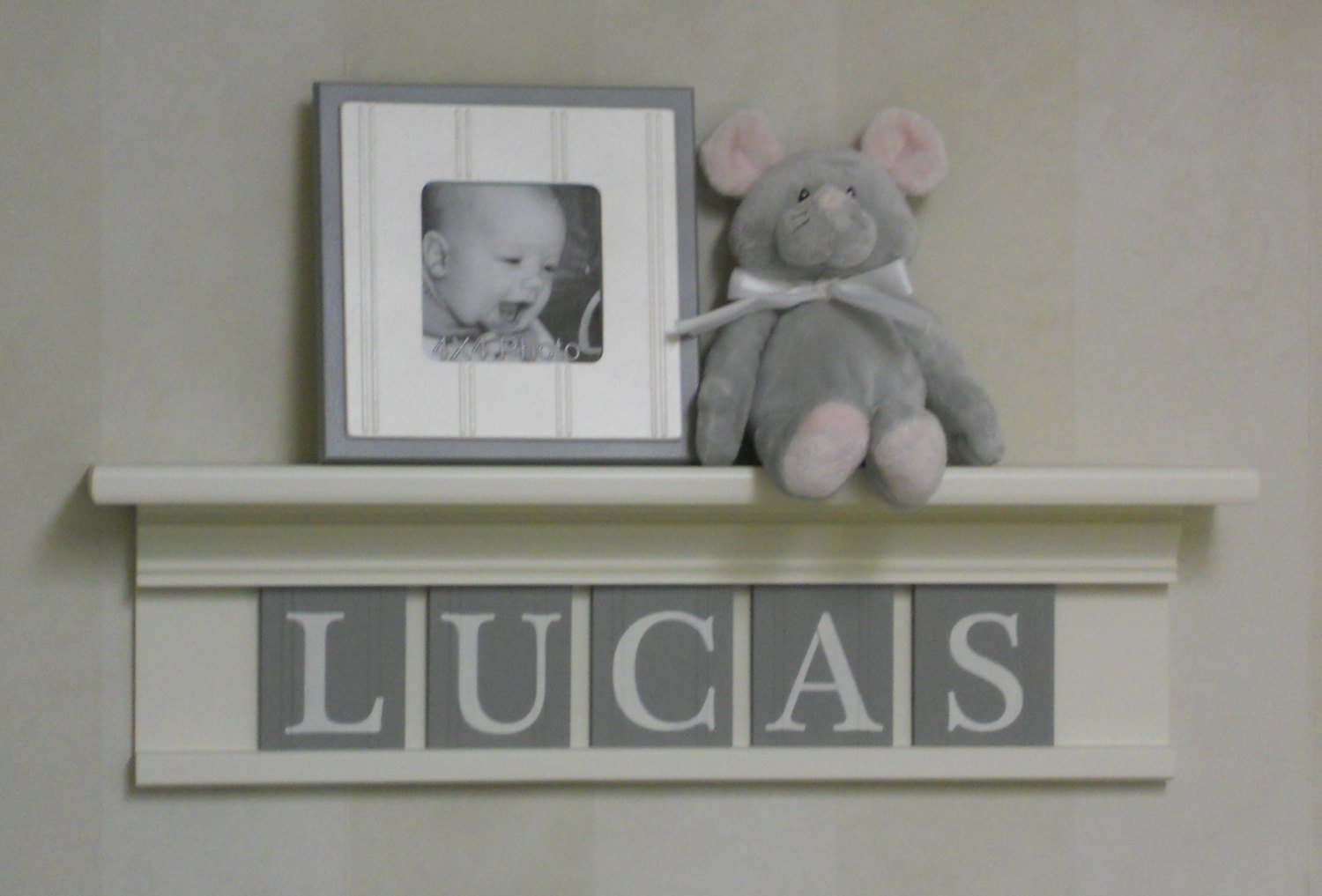 Gray Nursery Wall Decor / Room Decor Personalized for Baby