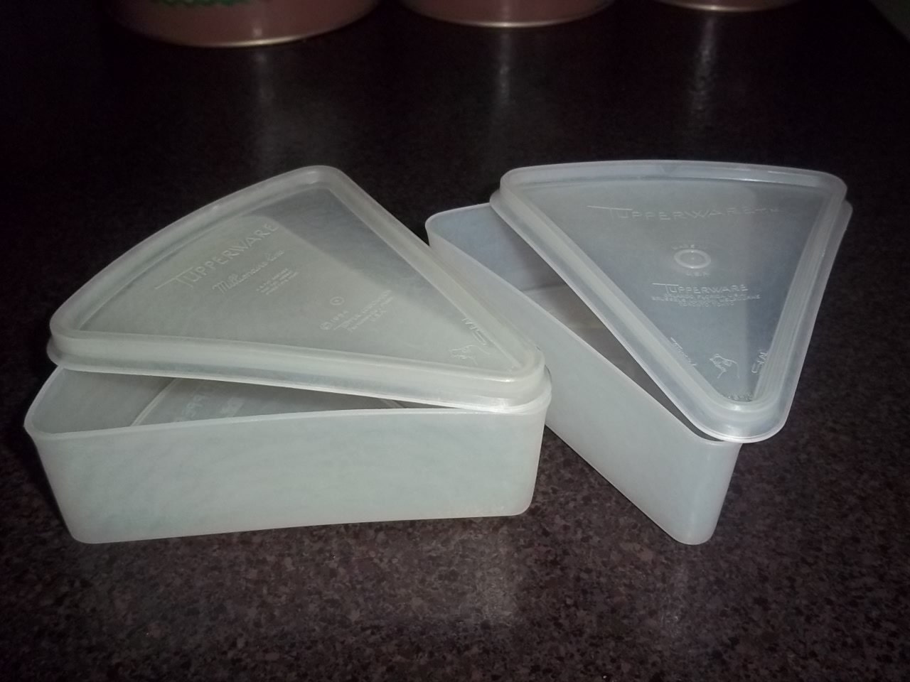 Vintage Tupperware set of 2 Individual Pie Storage Containers