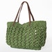 BAG // Green summer Handbag - Shoulder bag with Genuine Leather Straps