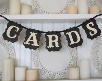 CARDS Banner, Wedding Sign, Wedding Decoration, Party Decoration, Cards Sign