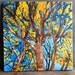 CLEARANCE Yellow Leaves Fall Oak Tree Looking Up, 9x12 by MyImaginationIsYours