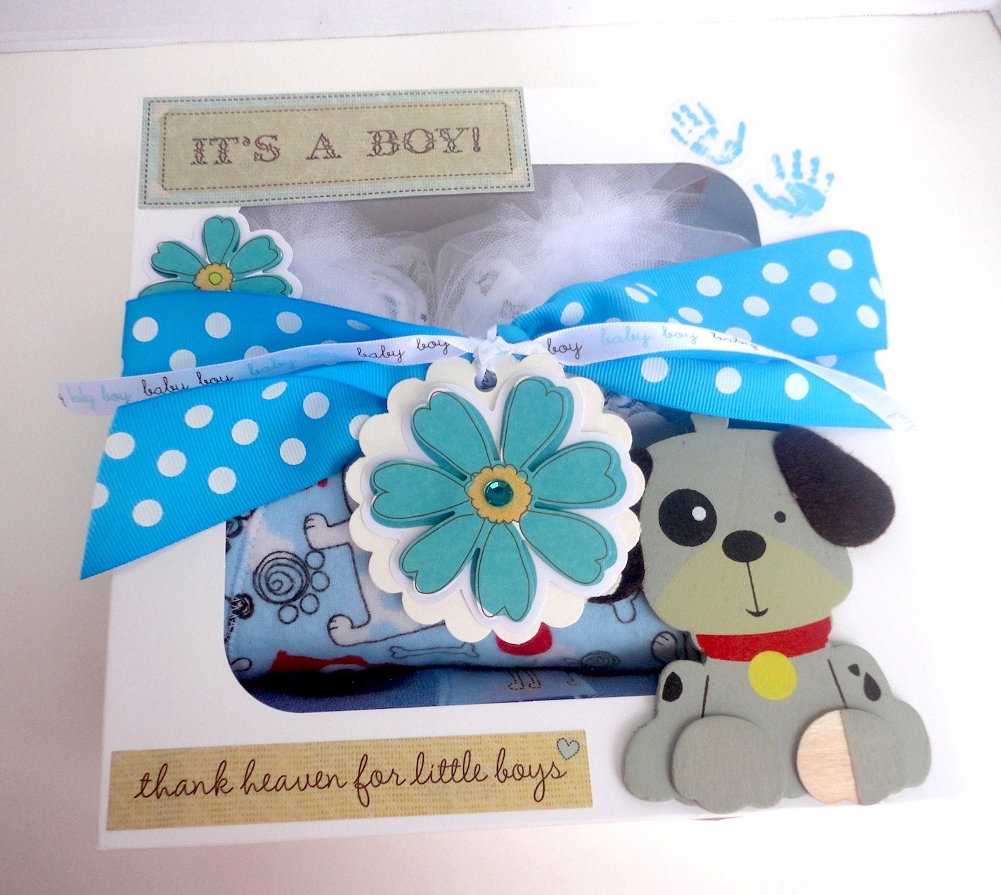 Puppy Dog Theme Baby Gift Set Onesies Burps Bibs Bonus