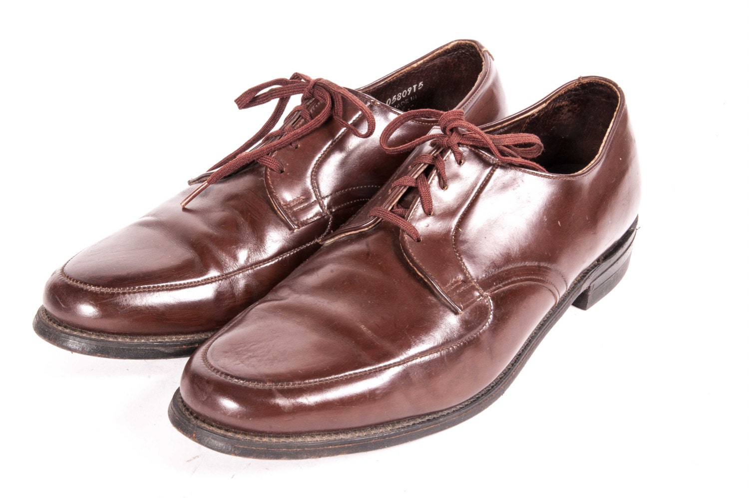 1960's Men's BROWN Dress Shoes Size 11 E WIDE
