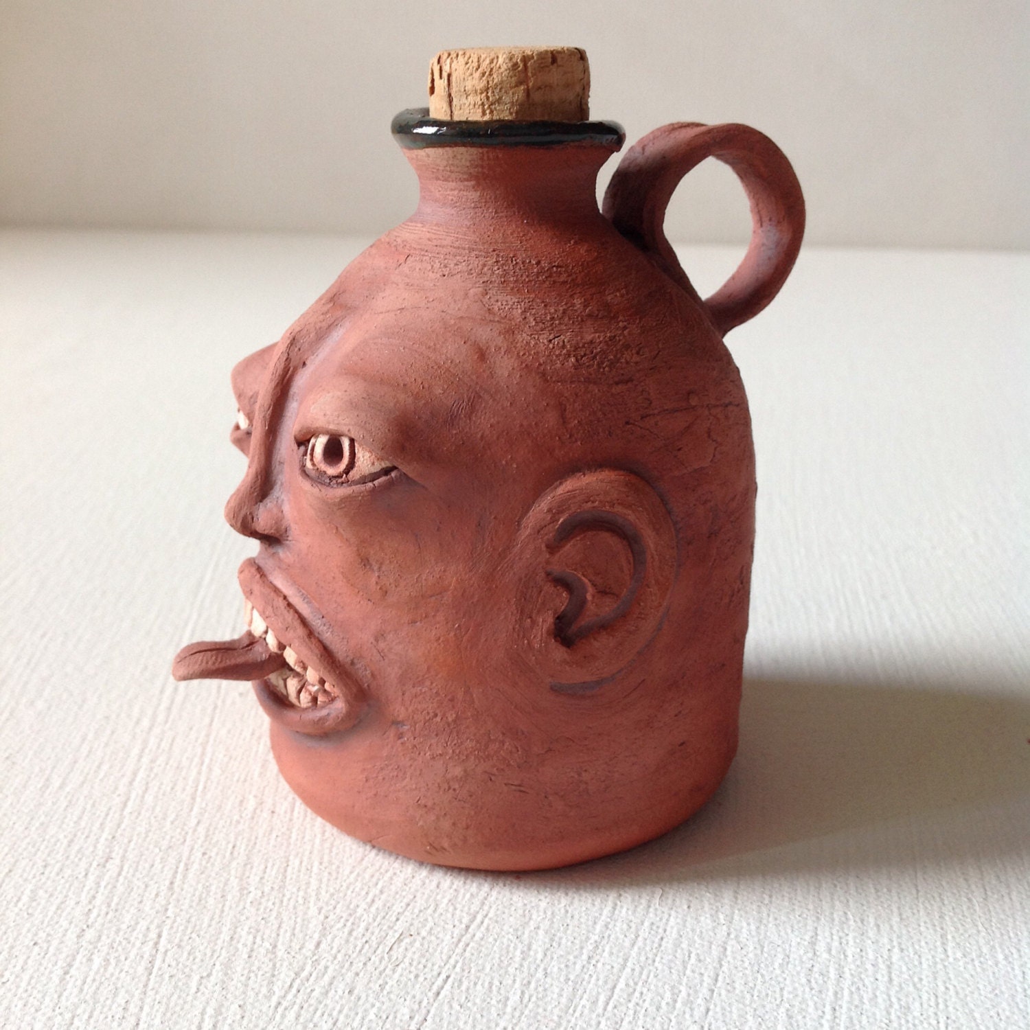 Face Jug Ceramic Art Pottery Sculpture by WhereIsSheHandmade