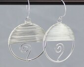 Silver Wire Wrapped Dangle Earrings.  Hypoallergenic.  Silver Plated.
