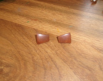 vintage clip on earrings wood