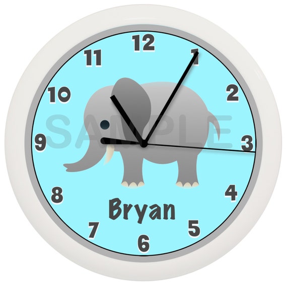 Elephant Nursery WALL CLOCK