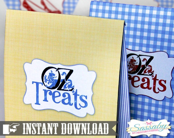 Loot/Treats Bag Wizard of Oz - INSTANT DOWNLOAD - Printable Birthday Party Templates by Sassaby Il_570xn
