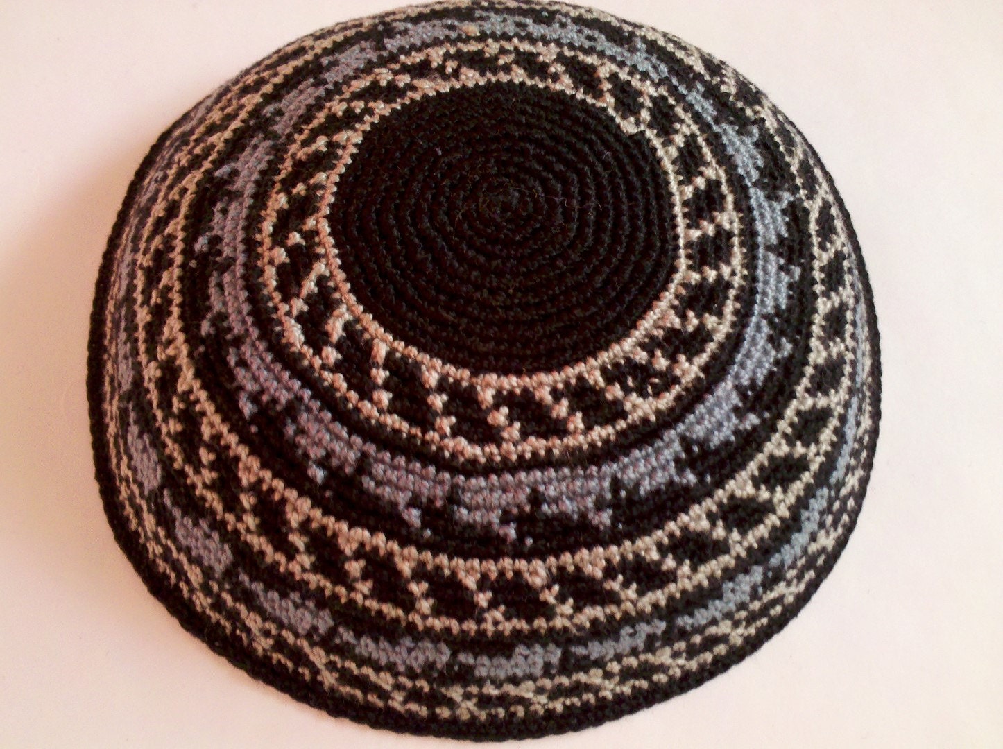 Kippah Jewish Kipa Hand Knit Kippot DMC 16cm Judaica Crochet