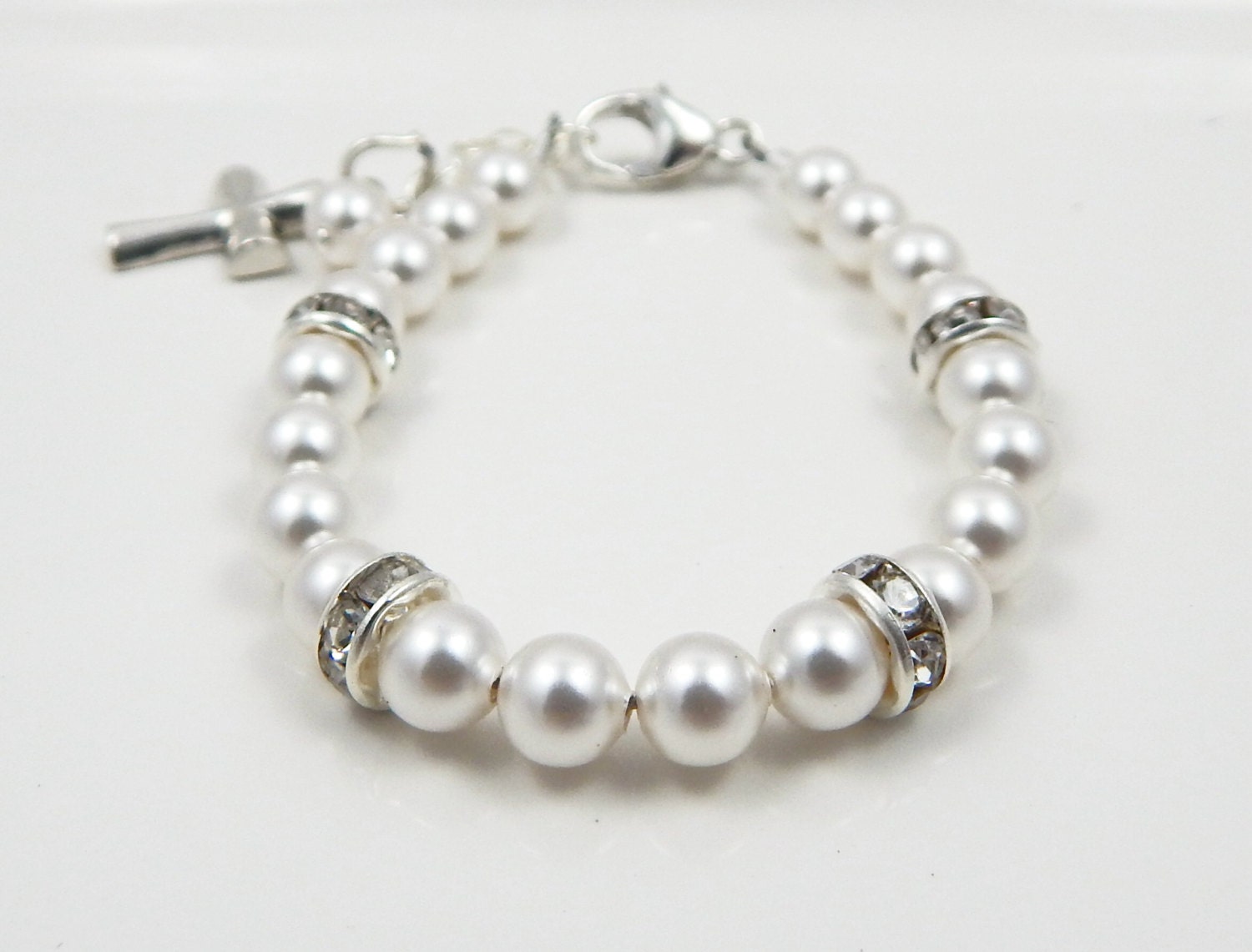 Girl's Pearl Bracelet Baby Bracelet Girl's by MommyandMeJewelryLLC