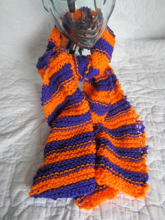 Purple and Orange Stripped Scarf