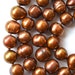 Freshwater Pearl Necklace, Chocolate Bronze Pearls, Potato Pearls, Double Strand