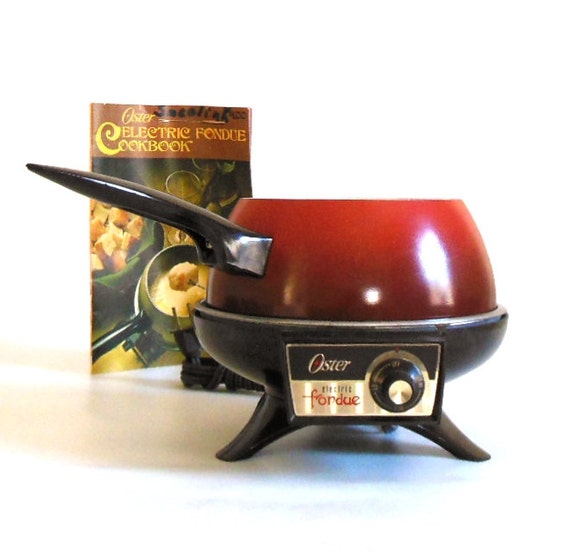 Oster Electric Fondue Pot Set Retro Poppy Red by LaurasLastDitch