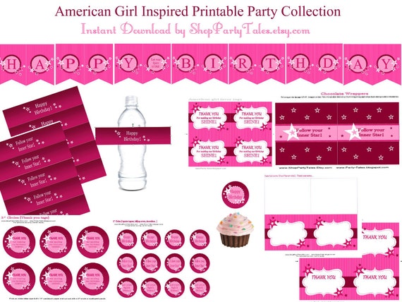 American girl doll birthday party printable by ShopPartyTales