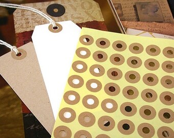 Kraft Ring Label Stickers For Gift tag (240 pieces)