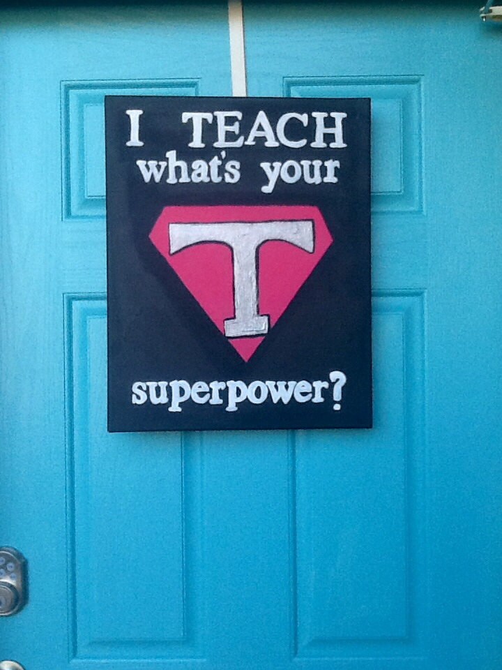 16x20 Painted Teachers Canvas superhero teacher by AEinspirations 16x20 Painted Teachers Canvas superhero teacher by AEinspirations