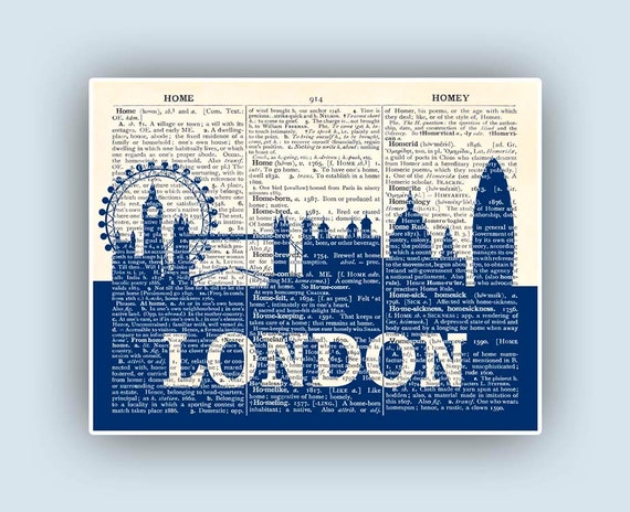 ... Personalized City skyline, skyline art, Wedding gift, London