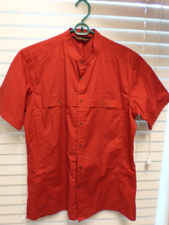Vintage 70s Red Naru Collar Shirt Sergio by MonaLisaTreasures