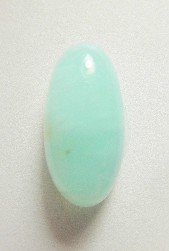 Peruvian blue opal designer cabochon Translucent high dome oval blue-green Top quality 5.15 ct.