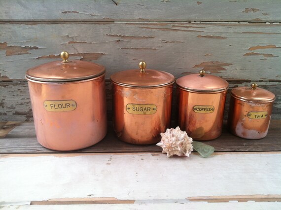 Copper cannister set for your vintage kitchen