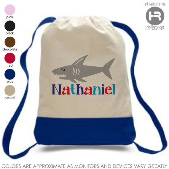 Shark Backpack - Personalized Beach Backpack - Printed Beach Bag