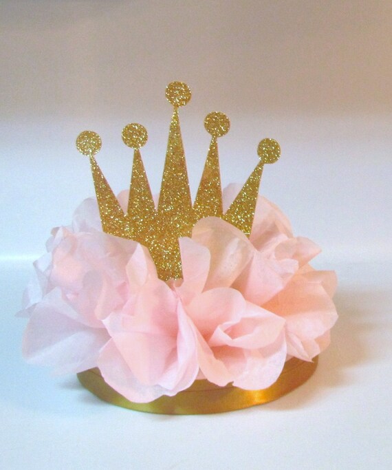 Crown Tiara Glitter Centerpiece Pink Royal Princess Birthday