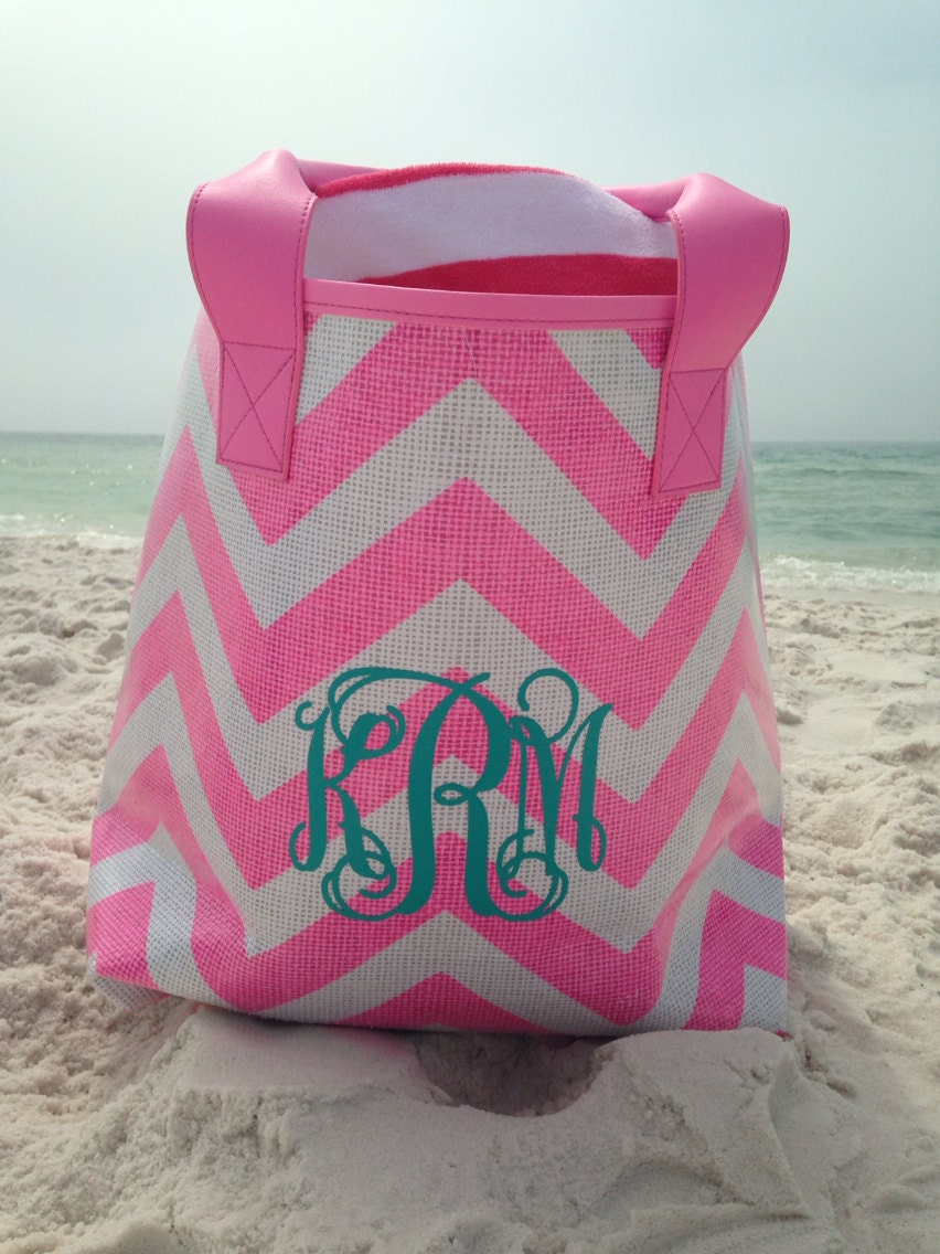 Personalized Monogrammed Beach Bag by KandyRiggsDesigns on Etsy