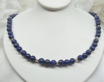 Blue Lapis Necklace 14k Gold Lapis Necklace 14k Gold Filled Necklace Blue Lapis Lazuli Necklace Adjustable or Magnetic Clasp BuyAny3+1Free