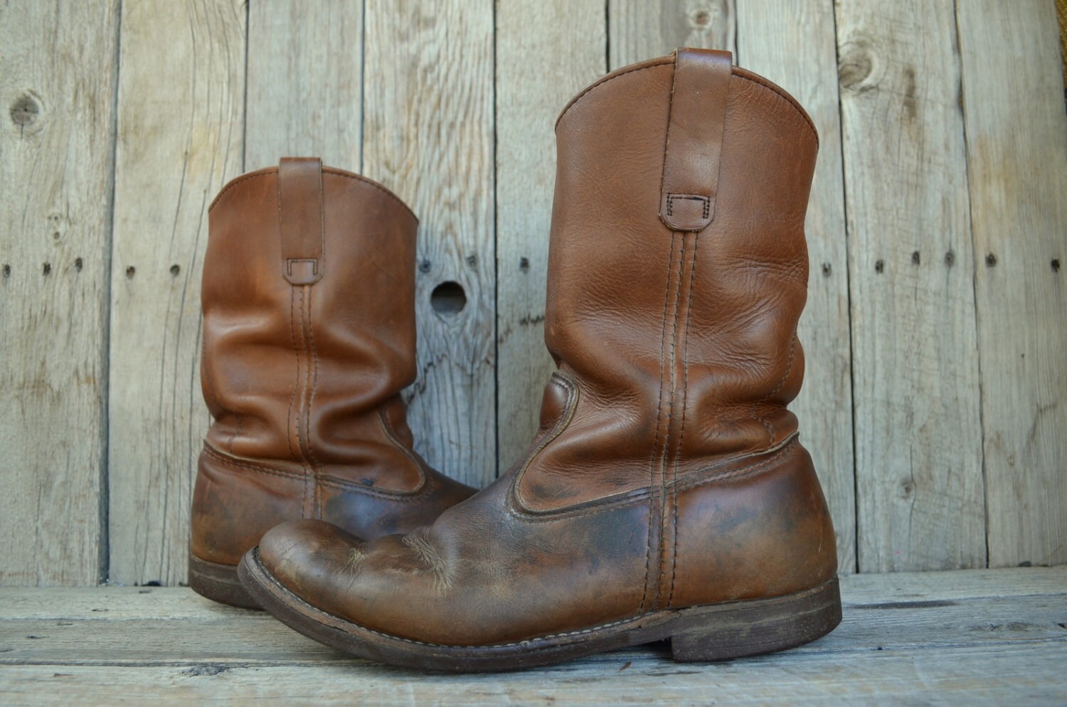 Vintage RED WING Pecos Pull On Cork Sole Work Boots 10.5 E