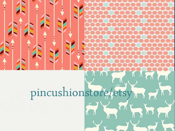 Baby Bedding Crib Quilt and Crib Skirt  Woodland Deer Elk Set