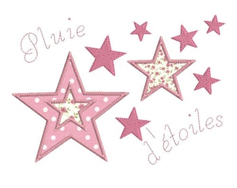 Instant download Rain of stars embroidery design download