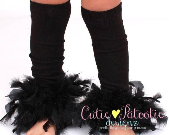 READY TO SHIP: Leg Warmers - Black Feather - Regal Raven - Bird Costume Accessory - One Size - Cutie Patootie Designz Il_570xn