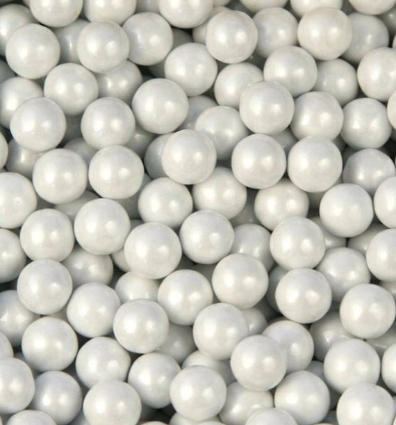 Shimmer Candy Coated White Chocolate Sixlet Pearls for Favors