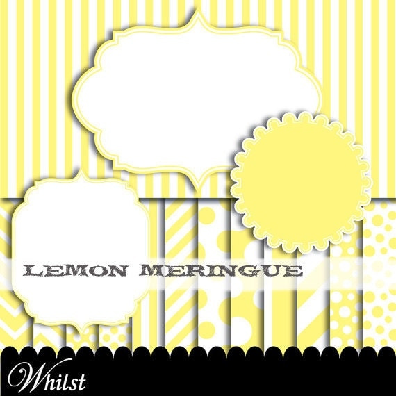 SALE Yellow clip art frame clipart digital paper diagonal polka dot yellow frame scrapbook chevron baby frame clip art : p0176 3s1050 IP Il_570xn